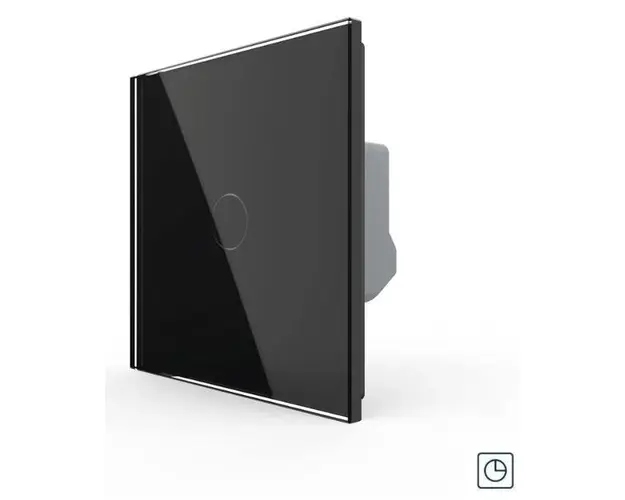 Intrerupator Simplu cu Timer LIVOLO Din Sticla - Serie Noua (Negru)