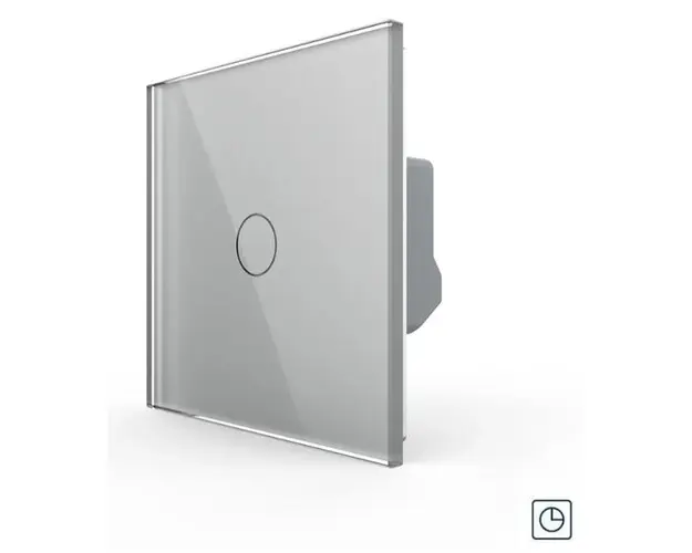 Intrerupator Simplu cu Timer LIVOLO Din Sticla - Serie Noua (Gri)