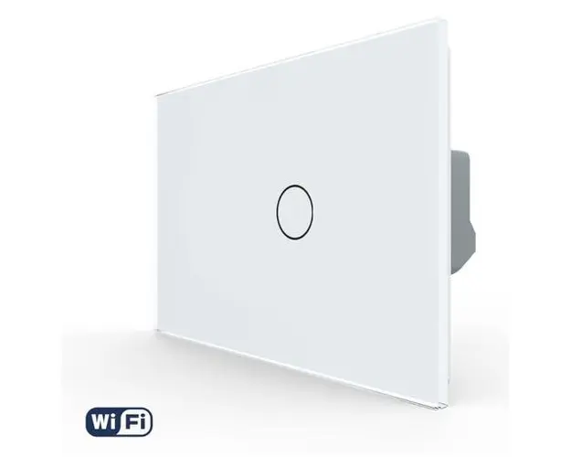 Intrerupator Simplu Wi-Fi cu Touch LIVOLO din Sticla, Standard Italian  Serie Noua (Alb)