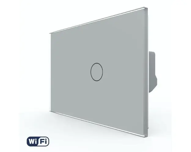 Intrerupator Simplu Wi-Fi cu Touch LIVOLO din Sticla, Standard Italian  Serie Noua (Gri)