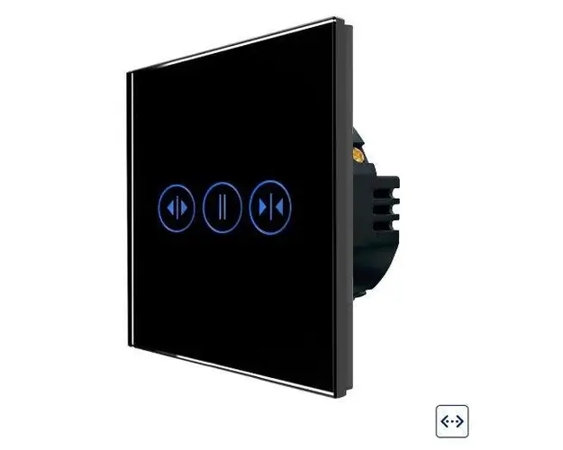 Intrerupator Wi-Fi Draperie cu Touch din Sticla LUXION (Negru)