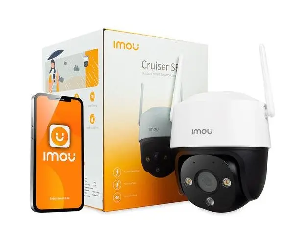 Camera supraveghere video exterior IMOU Cruiser IPC-K7CP-5H1WE, 5 MP, Wi-Fi, Alarma, Microfon, Difuzor, IP66, Zoom 8x (Alb)