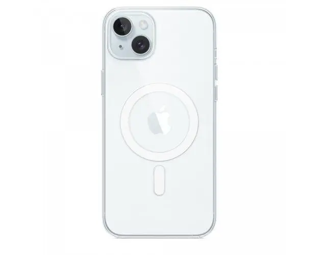 Husa protectie spate Apple Clear Case MagSafe pentru Apple iPhone 15 Plus (Transparent)