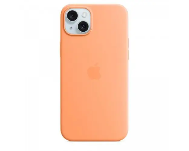 Husa protectie spate Apple Silicone Case MagSafe pentru Apple iPhone 15 Plus (Portocaliu)