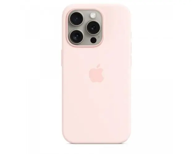 Husa Protectie Spate Apple Silicone Case MagSafe pentru Apple iPhone 15 Pro (Roz)