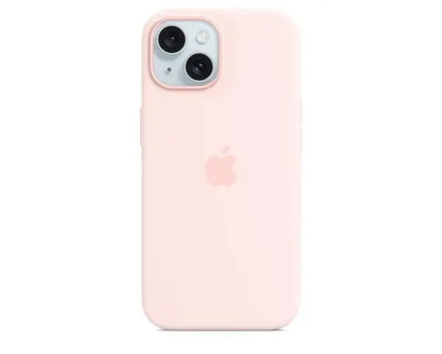 Husa Protectie Spate Apple MXPH3ZM/A pentru iPhone 15, Silicon, MagSafe (Roz deschis) 