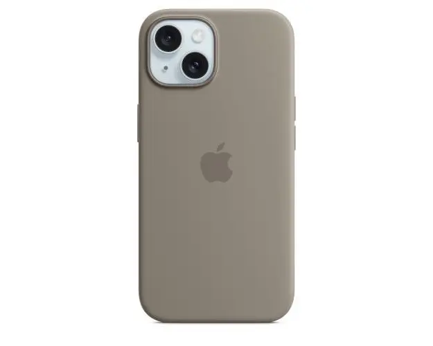 Husa Protectie Spate Apple MXPG3ZM/A pentru iPhone 15, Silicone Case cu MagSafe (Crem)