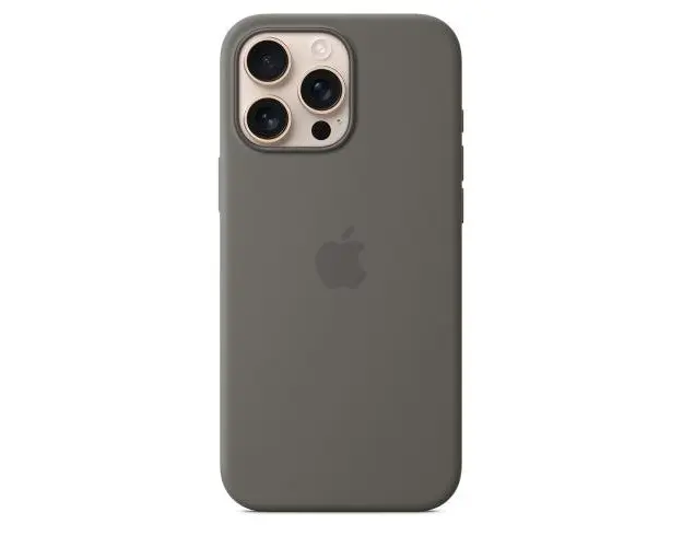 Husa Protectie Spate Apple MYYV3ZM/A pentru iPhone16 Pro Max, Silicone Case cu MagSafe (Gri)
