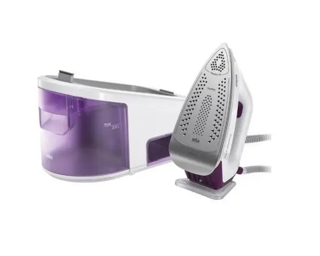 Statie de calcat Braun CareStyle 3 Pro IS3155VI, 2400W, 6,5 bar, abur variabil 125g/min, jet de abur 430g/min, rezervor 2L, talpa EloxalPlus, tehnologie FreeGlide 3D (Alb/Violet)