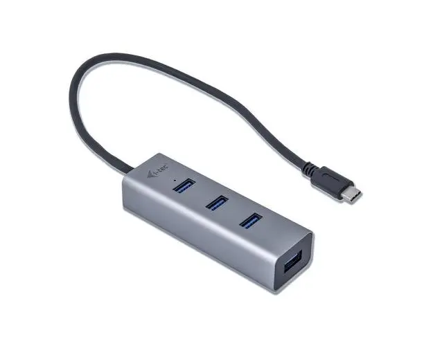 Hub USB i-TecC31HUBMETAL403, USB-C, 4 Porturi USB 3.0 (Gri)