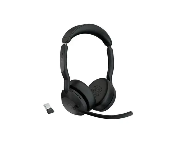 Casti Stereo Jabra Evolve2 55, ANC, Microfon, USB, Bluetooth (Negru)