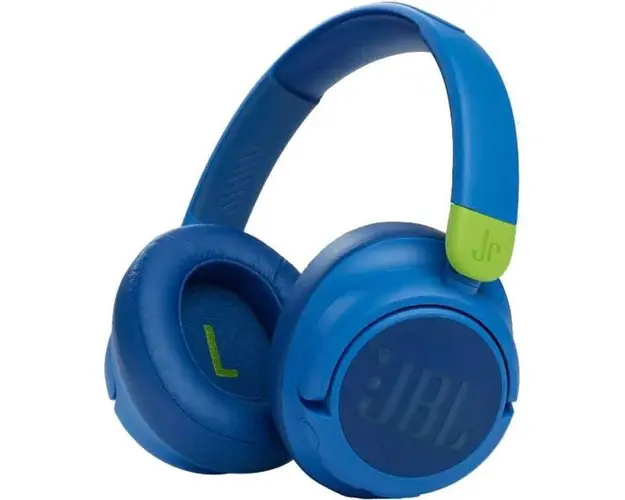 Casti Stereo JBL JR460NC, pentru copii, Bluetooth, Active Noise Cancelling, Microfon (Albastru)