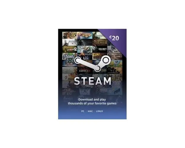  Valve STEAM WALLET 20 EURO (CD KEY)