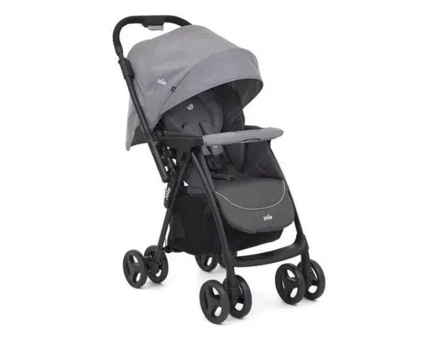 Carucior cu maner reversibil Joie Mirus Dark Pewter, 0-15 kg (Negru/Gri)