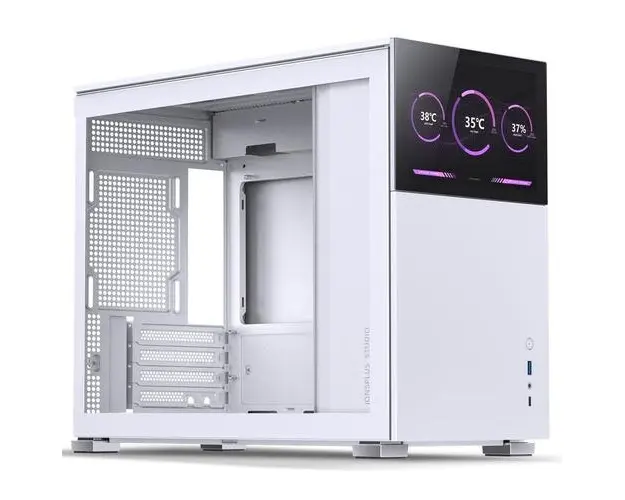 Carcasa Jonsbo D31 STD Screen, Mini Tower, Fara sursa, mATX, mITX, DTX, Display frontal TFT 8* (Alb)
