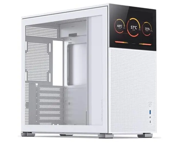 Carcasa Jonsbo D41 Mesh Screen, Middle Tower, Fara sursa, ATX, Display frontal TFT 8inch (Alb)