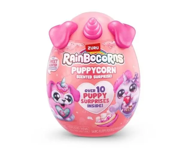 Jucarie de plus surpriza Rainbocorn Unicornul Curcubeu Catelusul S4 