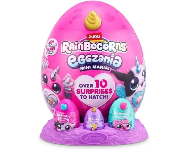 Jucarie de plus surpriza Rainbocorn Eggzania Mini Mania