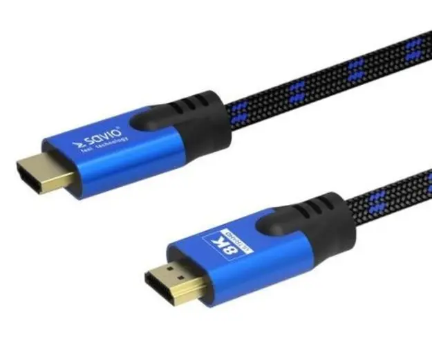 Cablu Savio SAVIO CL-143, HDMI -HDMI, 8k, 3m (Negru/Alastru)