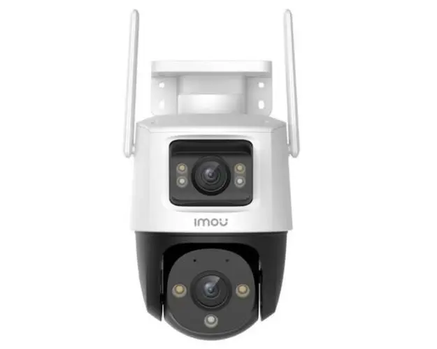 Camera supraveghere IP Wi-Fi cu lentila duala Full-Color IMOU Cruiser Dual IPC-S7XP-8M0WED-0360B-IMOU, 5+3 MP, 2x 3.6 mm, IR/lumina alba 30 m, microfon si difuzor, slot card (Alb)