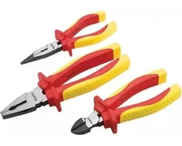 Trusa clesti electrician Kapriol KAP-33513, 3 bucati (Rosu/Galben)