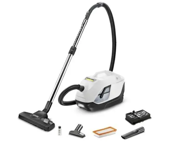 Aspirator cu filtrare prin apa Karcher DS 6,1.195-250.0, 650 W, 2 L, HEPA 13, perie suprefete dure, spatii inguste, tapiterie (Alb/Negru)