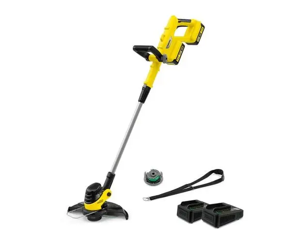 Trimmer electric pentru gazon Karcher LITR 3-18 Dual, 36 V, Diametru taiare 30 cm, 8000 rpm, Cu 2 Acumulatori 18 V si Incarcator (Negru/Galben)