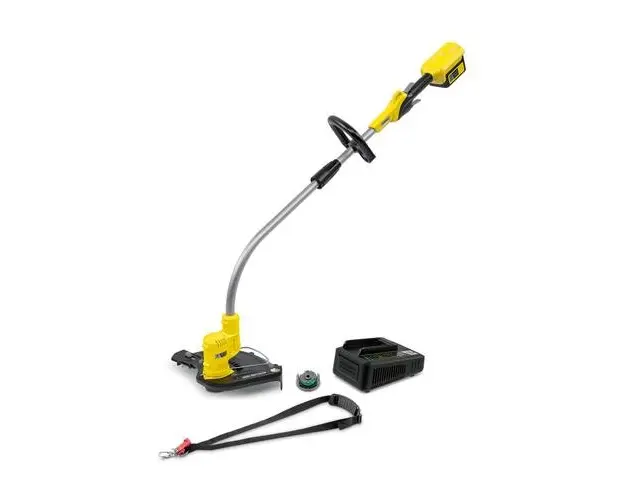 Trimmer electric Karcher LTR 36-33, Diametru de taiere 33 cm, 7000 rpm, + Acumulator 36 V, Incarcator rapid, Curea pentru umar (Galben/Argintiu)