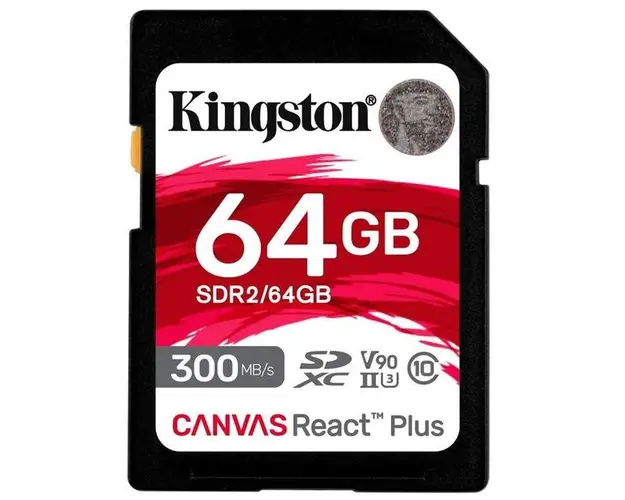 Card de memorie Kingston Canvas React Plus SDXC, 64GB, UHS-II U3, Class 10, V90