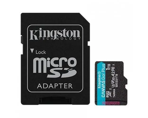 Card de memorie microSDXC Kingston Canvas Go! Plus, 1TB, V30, Clasa 10 + Adaptor SD