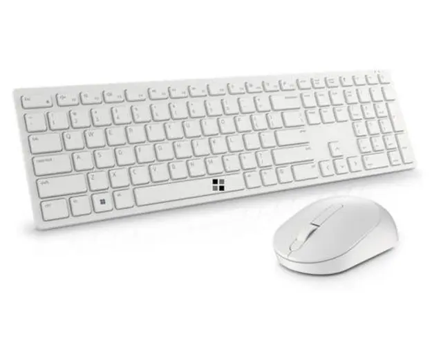 Kit Tastatura si Mouse wireless Dell Pro KM5221W, Layout US Intl (Alb)