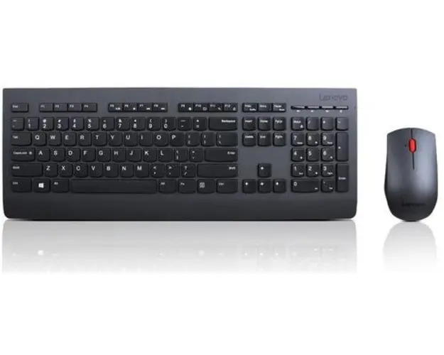 Kit Wireless Tastatura Lenovo Professional, USB, Layout US (Negru)