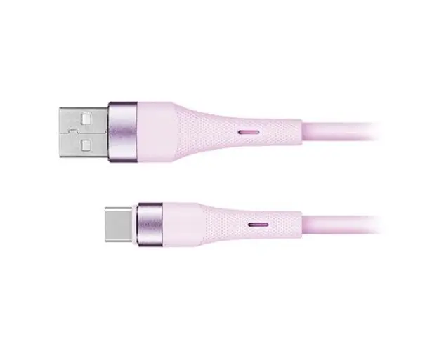 Cablu de date KRUGER&MATZ BASIC, USB - USB TYPE C, 1m (Roz) 