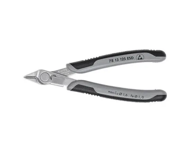 Cleste pentru electronice Knipex 7813125ESD, 125 mm (Gri/Negru)
