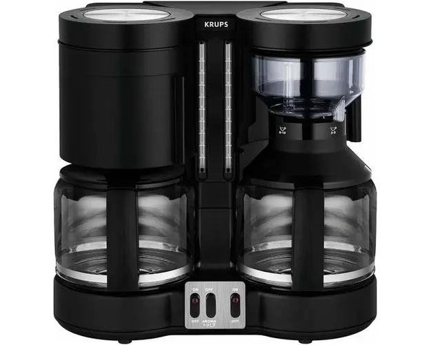 Cafetiera Krups Duothek Plus KM 8508, 1100W, 1L, 10 cesti, Oprire automata, Mentinere la cald, Anti-picurare (Negru)