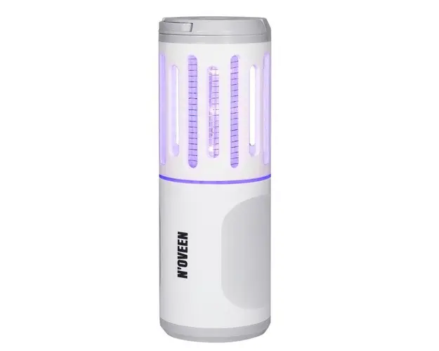 Lampa electrica anti-insecte Noveen IKN854 White Grey, LED UV, 6W, 1000 V, portabil (1800 mAh), lanterna, IP44 (Alb)