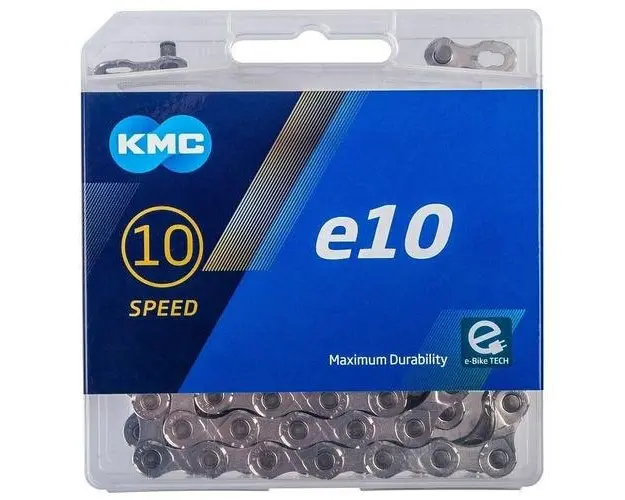 Lant Bicicleta Kmc E10 - 1/2 x 11/128 Inch, 10 Viteze, Argintiu