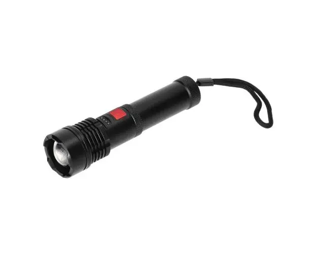 Lanterna LED tactica Virone LT-12, 12 W, zoom, baterie 2200 mAh, incarcare micro USB, Negru