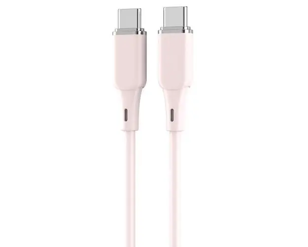 Cablu de date Lemontti LEMCPSTCF60R, Type-C la Type-C, Fast Charge, 60W, 1.2m, Roz