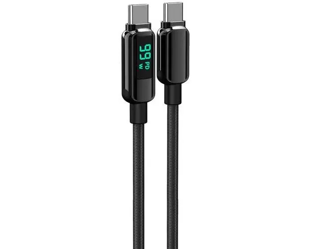 Cablu de date Lemontti LEMDDTCF100N, Type-C la Type-C, Fast Charge, 100W, 2m, Negru