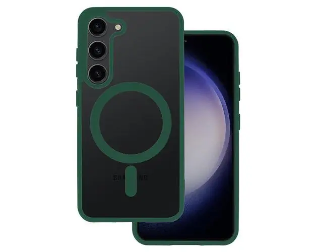 Husa Lemontti Acrylic Color Magsafe pentru Samsung Galaxy S24 FE, Verde