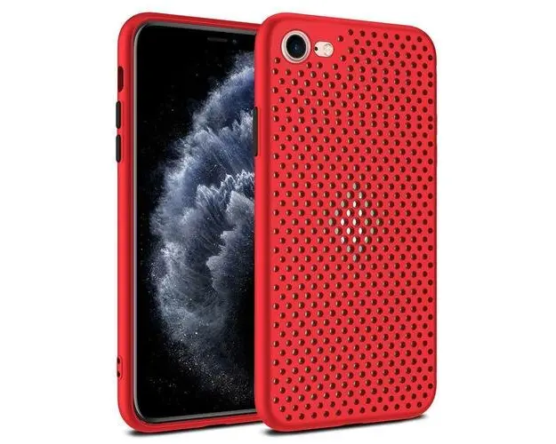Husa Protetie Spate Lemontti LEMHBIPH8R Bubble pentru iPhone SE 2020/8/7 (Rosu)