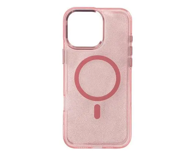 Husa Glitter MagSafe Lemontti pentru iPhone 16 Pro, Roz