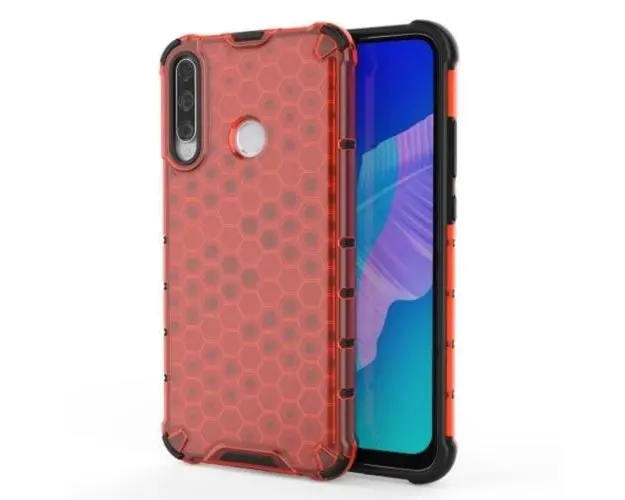 Husa Protectie Spate Lemontti Honeycomb pentru Huawei Y7P (Rosu)