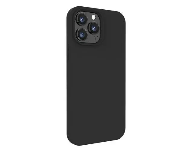Husa Potectie Spate Lemontti Liquid Silicon LHLSI13PMBK pentru iPhone 13 Pro Max, protectie 360, material fin, captusit cu microfibra (Negru)