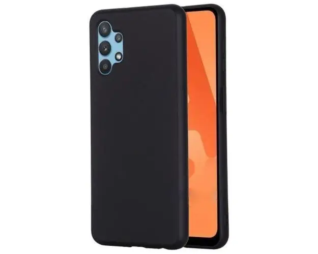 Protectie Spate Lemontti Silicon Silky LEMSLKA325GNG pentru Samsung Galaxy A32 5G (Negru)
