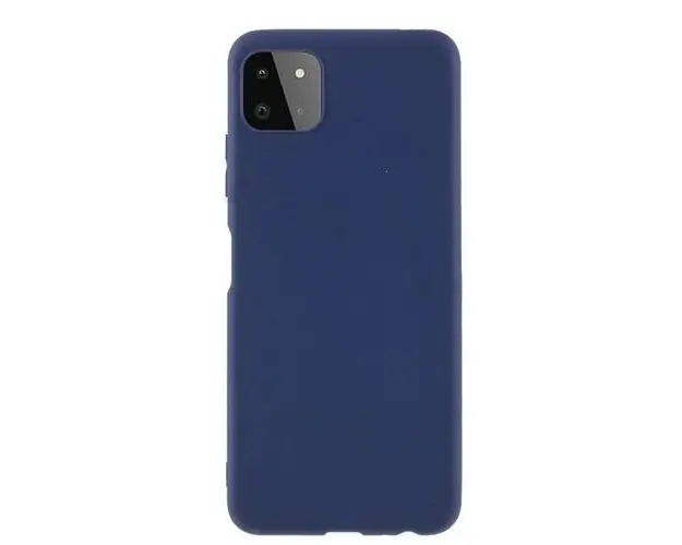 Husa Protectie Spate Lemontti Silky pentru Samsung Galaxy A22 5G, Silicon (Albastru)
