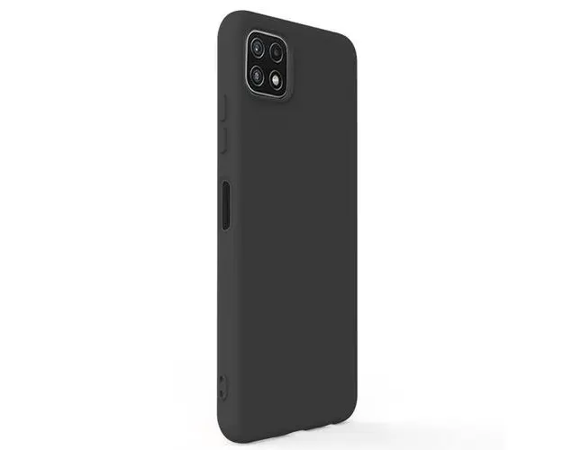 Husa Protectie Spate Lemontti Silky pentru Samsung Galaxy A22 5G, Silicon (Negru)