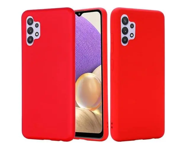 Husa Protectie Spate Lemontti LEMSLKA324GR pentru Samsung Galaxy A32 4G, Silicon (Rosu)