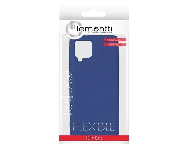 Husa Protectie Spate Lemontti LEMSILSLKA224GAI pentru Samsung Galaxy A22 4G, Silicon (Albastru)
